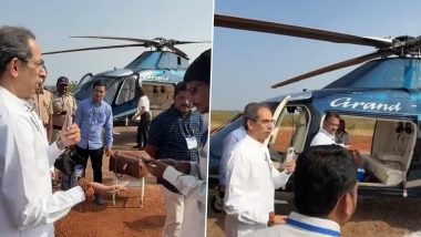 Uddhav Thackeray Chopper Checking: EC Officials Inspect Shiv Sena (UBT) Leader's Baggage in Helicopter for Second Time in Latur, Video Surfaces