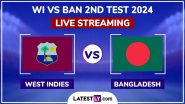 West Indies vs Bangladesh Live Streaming Online, 2nd Test 2024: How To Watch WI vs BAN Cricket Match Free Live Telecast on TV?