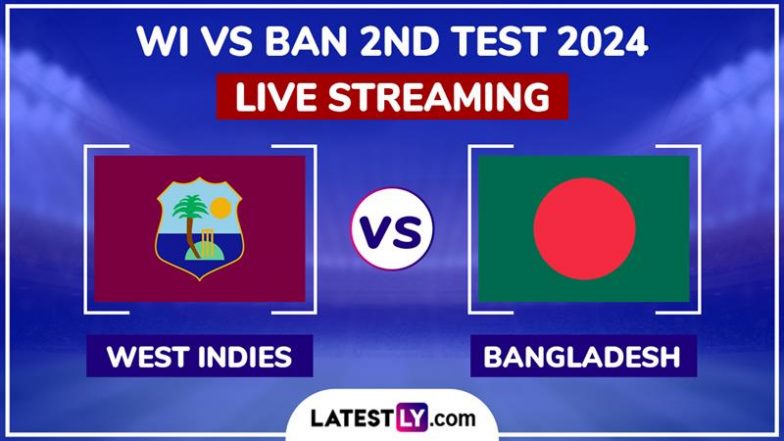 West Indies vs Bangladesh Live Streaming Online, 2nd Test 2024: How To Watch WI vs BAN Cricket Match Free Live Telecast on TV?