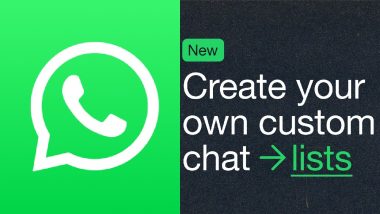 WhatsApp Custom Chat Filters: Meta-Owned Platform Rolls Out Feature To Filter Chats With Custom Categories