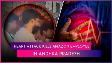 Amazon Employee Dies of Suspected Heart Attack After Collapsing on Stage at Friend’s Wedding in Andhra Pradesh’s Kurnoonl, Video Surfaces