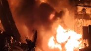 Hyderabad Fire: 3-Story Building Collapses As Blaze Erupts Out at Plastic Bag Manufacturing Company at Jeedimetla Industrial Area (Watch Videos)