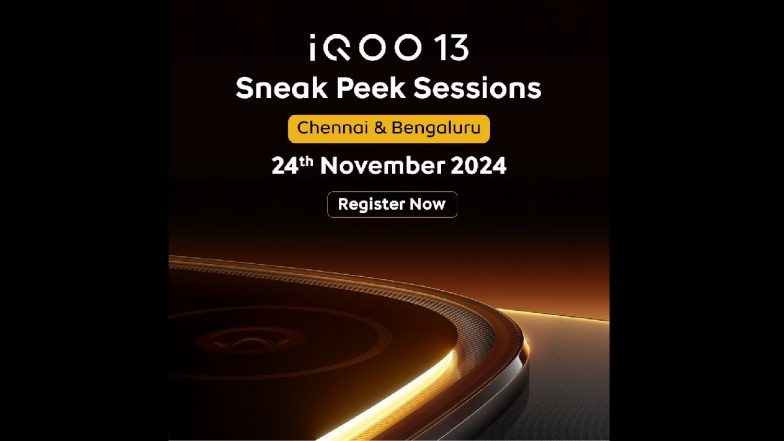 iQOO 13 Coming to Chennai and Bengaluru on November 24, 2024, Company Invites People To Get Their Hands on Device During ‘Sneak Peek’ Session; Check Details