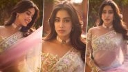 Janhvi Kapoor Dazzles in Floral Mesh Saree, Calls Her Look 'Cassata' Ice Cream - See the Pics!