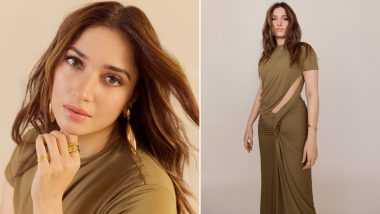 Tamannaah Bhatia Dazzles in Olive Cutout Dress by Designer Christopher Esber; See the Stunning 'Fit Check' Photos