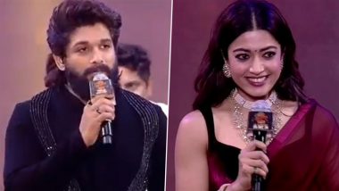 ‘Pushpa 2 - The Rule’ Trailer Launch: Allu Arjun and Rashmika Mandanna Impress Fans With Hindi Skills (Watch Videos)