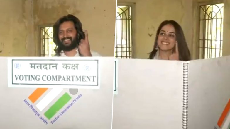 Maharashtra Assembly Elections 2024: Riteish Deshmukh and Genelia D’Souza Cast Their Vote in Latur; Support Amit Deshmukh’s Campaign (Watch Videos)