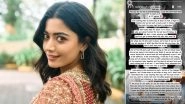 &lsquo;Pushpa - The Rule&rsquo;: Rashmika Mandanna Pens Heartfelt Note After Wrapping Up Filming and Drops Clue About &lsquo;Pushpa 3&rsquo; (View Post)