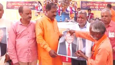 Donald Trump Win Celebration in Prayagraj: Locals Mark Victory with Tilak Ceremony, Fireworks (Watch Video)