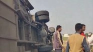 Khargone Road Accident: 4 Killed, 21 Injured As Speeding Bus Overturns at Jiratpura Crossing in Madhya Pradesh (Watch Video)