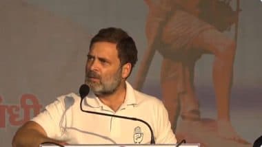 ‘They Neither Believe nor Salute Tricolour’: Rahul Gandhi Accuses BJP of Undermining the Constitution During Inauguration of Congress’ Indira Bhawan