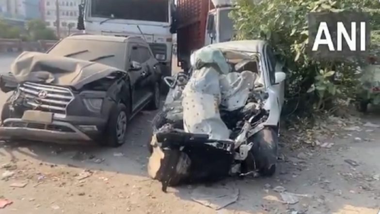 Udaipur Road Accident: 5 Dead in Car-Truck Collision in Rajasthan, Video of Damaged Vehicles Surfaces