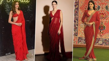 Ananya Panday Loves Her Red Sarees a Bit Too Much, Proof in Pics