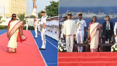 Navy Day 2024: President Droupadi Murmu Attends Indian Navy Day Celebration in Odisha’s Puri (See Pics)