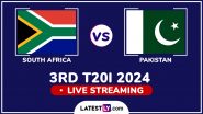 South Africa vs Pakistan Free Live Streaming Online, 3rd T20I 2024: How To Watch SA vs PAK Cricket Match Live Telecast on TV in India?