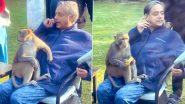 Monkey Hugs Shashi Tharoor, Dozes Off on His Lap After Being Treated With Bananas (See Pics)