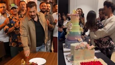 Inside Salman Khan’s 59th Birthday Celebration: Bhaijaan Cuts Cake With Niece Ayat; Iulia Vantur, Bobby Deol and Riteish Deshmukh Grace the Star-Studded Bash (View Pics and Watch Video)