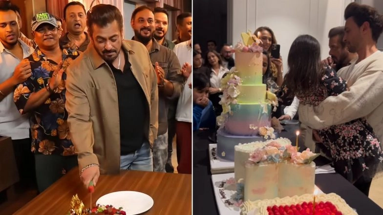 Inside Salman Khan&rsquo;s 59th Birthday Celebration: Bhaijaan Cuts Cake With Niece Ayat; Iulia Vantur, Bobby Deol and Riteish Deshmukh Grace the Star-Studded Bash (View Pics and Watch Video)
