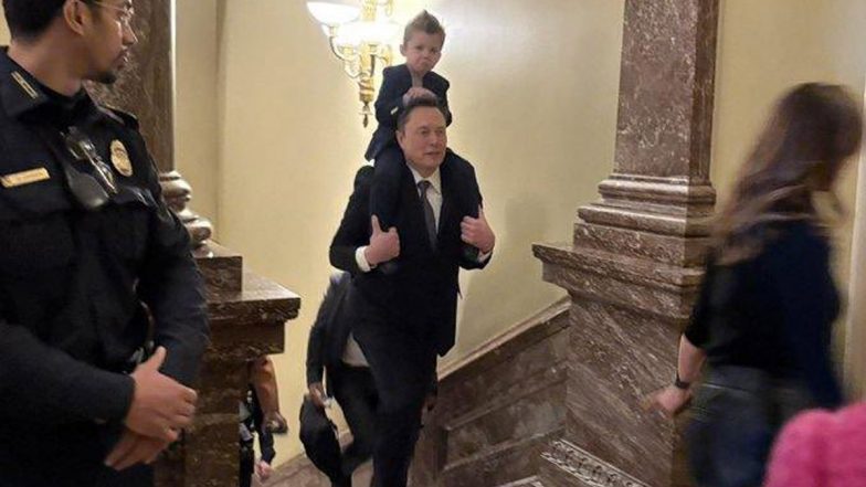 Elon Musk Brings Son X to Capitol Hill As He Meets With Lawmakers on DOGE Plans (See Pics)