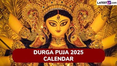 Durga Puja 2025 Calendar With Dates of Mahalaya, Maha Panchami, Sashti, Saptami, Durga Ashtami, Maha Navami and Bijoya Dashami: Know Key Rituals and Significance To Celebrate Durgotsava