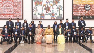 President Droupadi Murmu Confers 17 Children With Pradhan Mantri Rashtriya Bal Puraskar 2024 in 7 Categories for Their Exceptional Achievements in Various Fields (See Pics and Video)