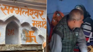 Sambhal: Shiv-Hanuman Temple Reopens After 46 Years Following Anti-Encroachment Drive by District Police and Administration (Watch Video)