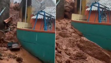 Tamil Nadu Rains: CCTV Footage Shows Mudslide Sweeping Through Homes in Tiruvannamalai Amid Heavy Rainfall, 7 Dead (Watch Videos)