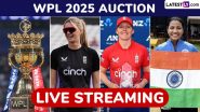 WPL 2025 Auction Free Live Streaming Online: Watch Live Telecast of Women's Premier League Players Bidding Event on Star Sports and JioCinema Online