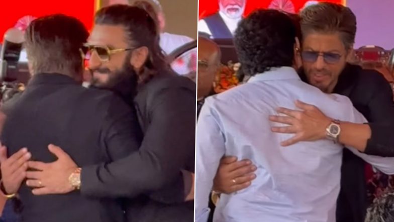 Shah Rukh Khan Shares Warm Hug With Sachin Tendulkar, Madhuri Dixit Nene, Ranbir Kapoor and Ranveer Singh at Maharashtra CM Devendra Fadnavis’ Oath-Taking Ceremony (Watch Videos) | 🎥 Morning Tidings