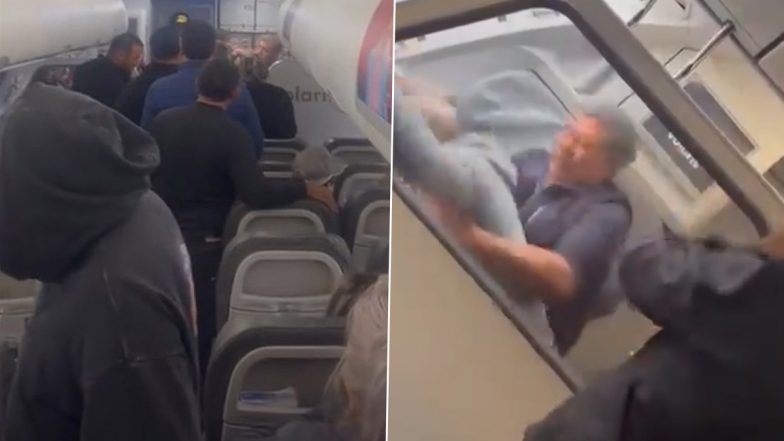 Plane Hijack Attempt Foiled in Mexico: Flyers Thwart Hijacking Bid After Man Attacks Crew, Tries To Enter Cockpit on Volaris Flight 3041 (Watch Video)