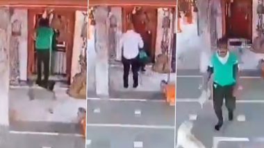 Mirzapur: Thief Prays for 15 Minutes and Then Steals Lord Hanuman's Silver Crown from Temple, CCTV Video Surfaces