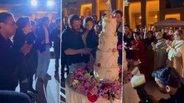 Salman Khan Cuts 4-Tier Cake With Niece Ayat, as Mukesh and Nita Ambani Sing ‘Happy Birthday’ (Watch Video)