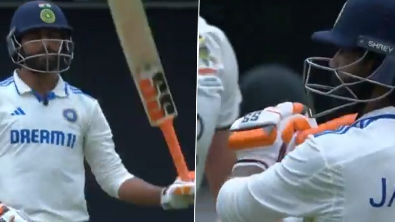 Ravindra Jadeja Brings Out Iconic Sword Celebration After Scoring Sturdy Half Century During IND vs AUS 3rd Test 2024 (Watch Video)