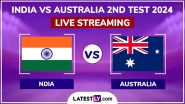 India vs Australia Free Live Streaming Online, 2nd Test 2024 Day 2: How To Watch IND vs AUS Border-Gavaskar Trophy Cricket Match Live Telecast on TV?