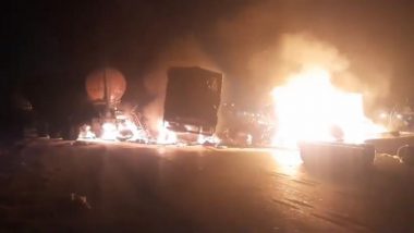 2 Killed, 2 Injured As Fire Guts 3 Trucks After Accident in Gujarat