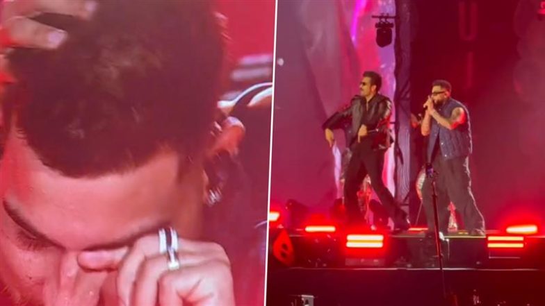 Karan Aujla Mumbai Concert: Singer Gets Teary-Eyed After Vicky Kaushal Delivers Powerful Speech Praising Him Onstage; Duo Sets the Stage on Fire With ‘Tauba Tauba’ Performance (Watch Videos)