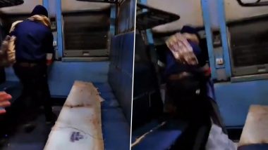 Train Vandalism for Instagram Reel? Viral Video Shows Boy Tearing Seats, Throwing Objects From Moving Train