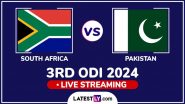 South Africa vs Pakistan Free Live Streaming Online, 3rd ODI 2024: How To Watch SA vs PAK Cricket Match Live Telecast on TV in India?