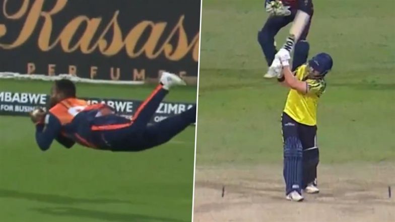 Fabian Allen Plucks Sensational Diving Catch Near Boundary Line During Team Abu Dhabi vs Delhi Bulls Abu Dhabi T10 League 2024, Video Goes Viral