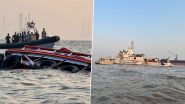 Mumbai Ferry Boat Crash: 13 Drown As Indian Navy Speedboat Bangs Into Passenger Ferry in Arabian Sea off Gateway of India (Watch Videos)