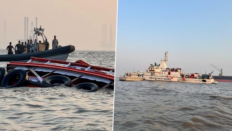 Mumbai Boat Accident: 2 Including Boy Still Missing As Navy, Coast Guard Intensify Search in Arabian Sea off Gateway of India