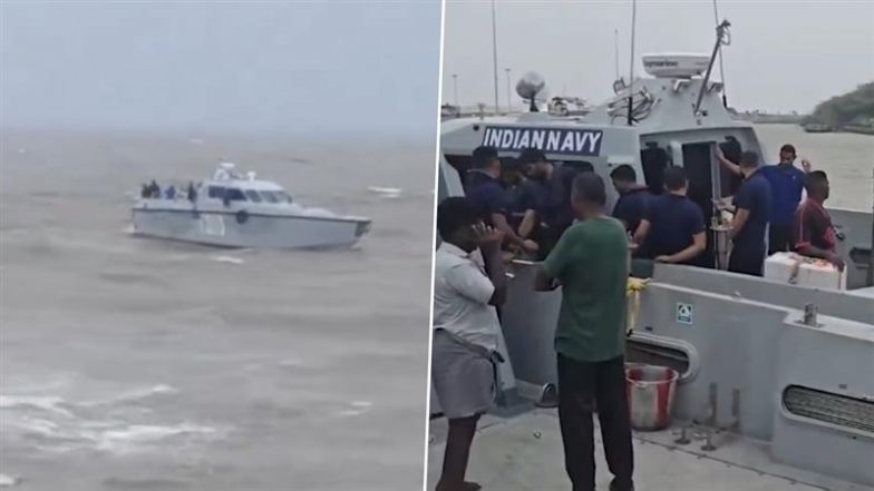 Boat Capsize in Tamil Nadu: Fishing Boat Capsizes Near Nagapattinam Port, 1 Fisherman Missing (Watch Video)