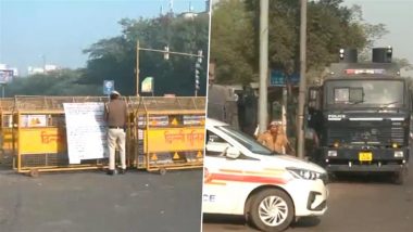 ‘Delhi Chalo’ March: Security Beefed Up in Noida Ahead of Farmers Protest March; Traffic Congestion at Chilla Border (Watch Videos)