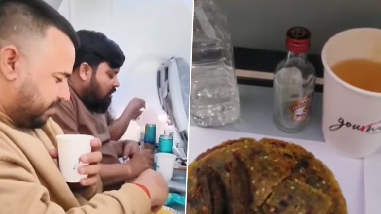 Surat to Bangkok Flight Passengers Consume 15 Litres of Alcohol Worth INR 1.8 Lakh and Finish Thepla Snacks, Video Goes Viral