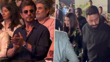 Shah Rukh Khan, Aishwarya Rai Bachchan, Abhishek Bachchan, Amitabh Bachchan and Other A-List Celebrities Attend the Annual Day at Dhirubhai Ambani International School, Mumbai (Watch Videos & Pics)