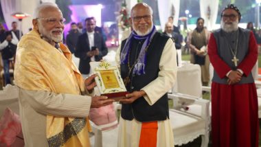 PM Modi Christmas 2024 Celebration Photos and Video: Prime Minister Narendra Modi Joins Xmas Festivities With Union Minister George Kurian