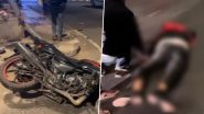 Delhi Road Accident: 2 Drunk Riders Injured as Bike Crashes into Pole Near Moolchand Flyover in Defence Colony, Video Surfaces