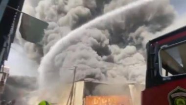 Pune Fire: Blaze Breaks Out at Scrap Godown in Pimpri Chinchwad, 6 Fire Engines Deployed To Douse Flames (Watch Video)