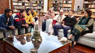 Rahul Gandhi Meets Families of Victims at His Residence in Delhi After Being Barred From Visiting Sambhal; Priyanka Gandhi Also Present (See Pics)