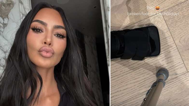 ‘Broken Foot For Holidays’: Kim Kardashian Uses Crutches To Move Around After Suffering From Leg Injury (See Pic)